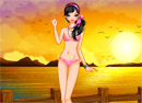 夕阳妩媚美女