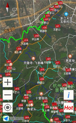 西湖登山地图