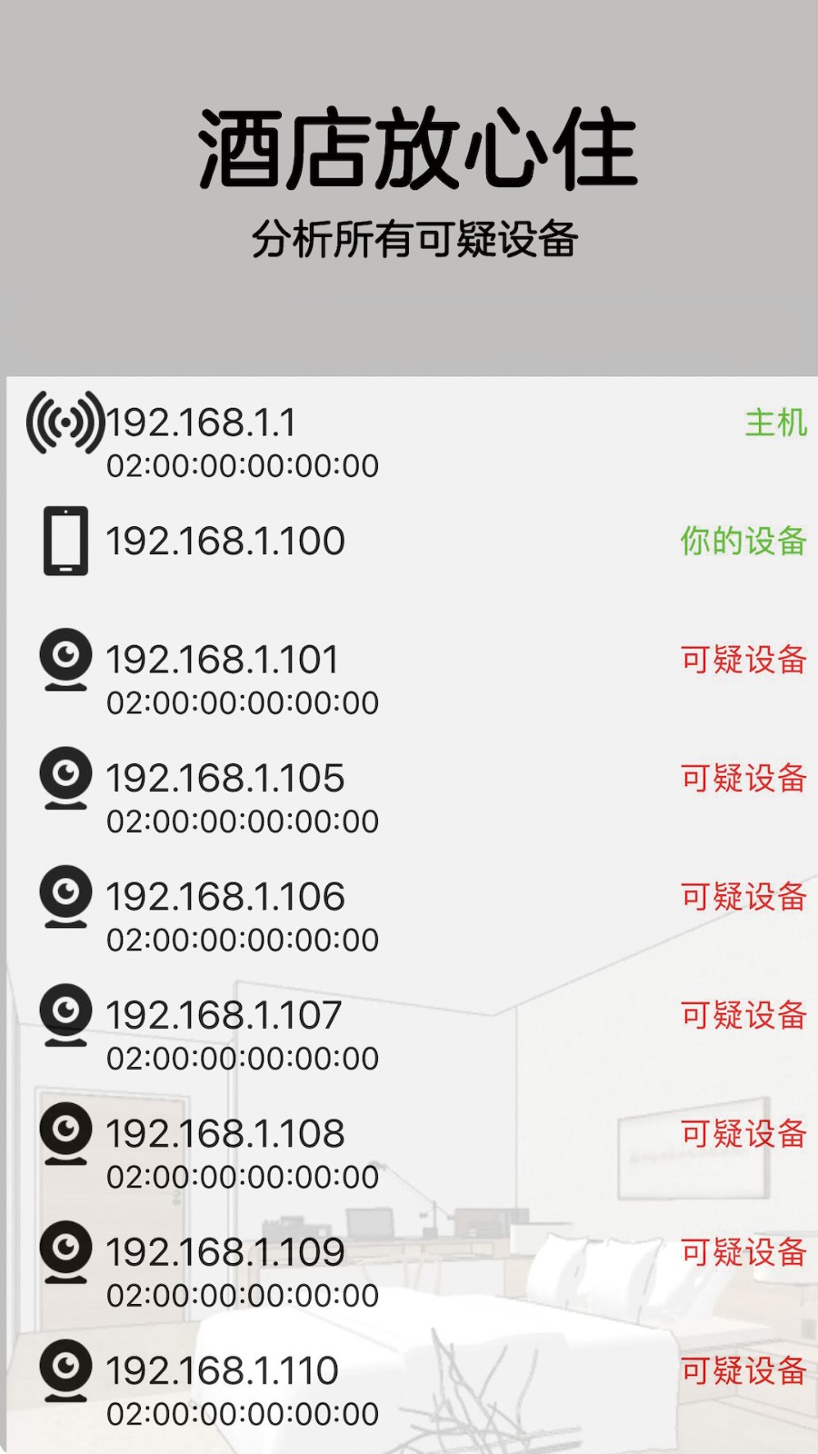 隐藏摄像头检测