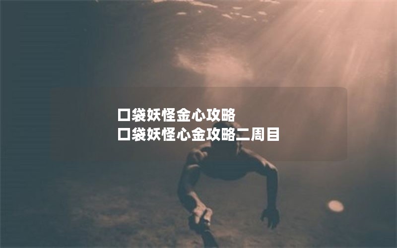 口袋妖怪金心攻略 口袋妖怪心金攻略二周目