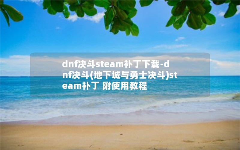 dnf决斗steam补丁下载-dnf决斗(地下城与勇士决斗)steam补丁 附使用教程