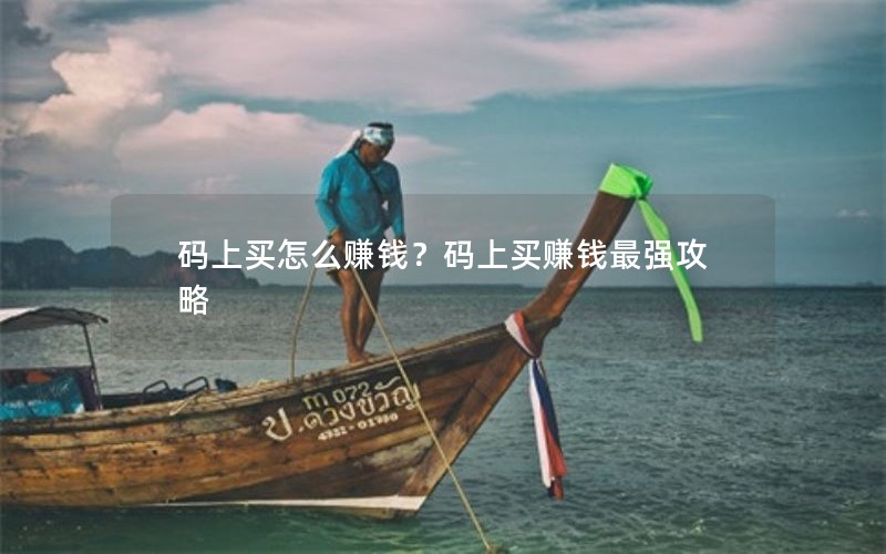 码上买怎么赚钱？码上买赚钱最强攻略