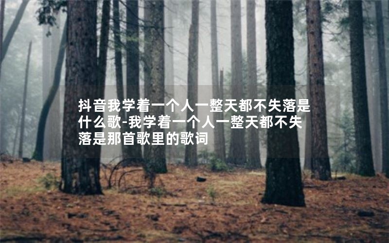 抖音我学着一个人一整天都不失落是什么歌-我学着一个人一整天都不失落是那首歌里的歌词 抖音我学着一个人一整天都不失落是什么歌-我学着一个人一整天都不失落是那首歌里的歌词