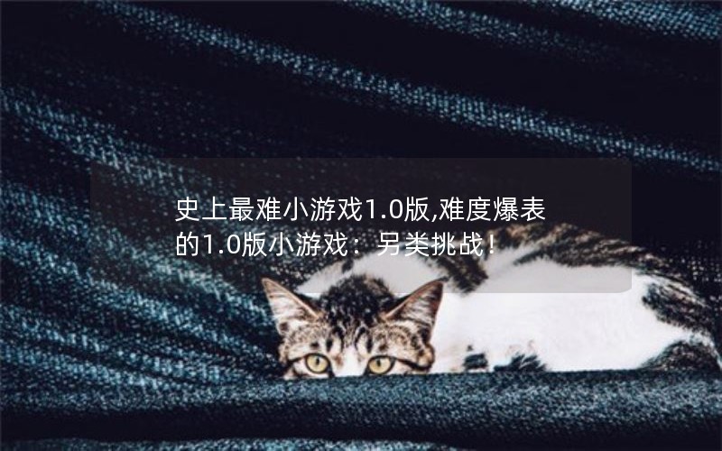 史上最难小游戏1.0版,难度爆表的1.0版小游戏:另类挑战! 史上最难小游戏1.0版,难度爆表的1.0版小游戏:另类挑战!