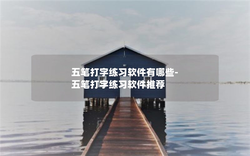 五笔打字练习软件有哪些-五笔打字练习软件推荐