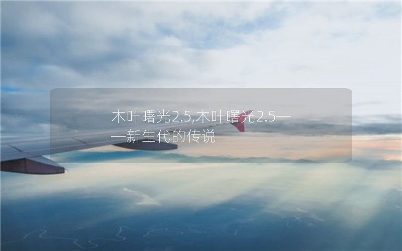 木叶曙光2.5,木叶曙光2.5——新生代的传说