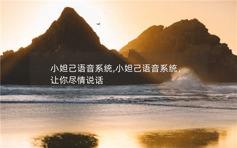 小妲己语音系统,小妲己语音系统，让你尽情说话