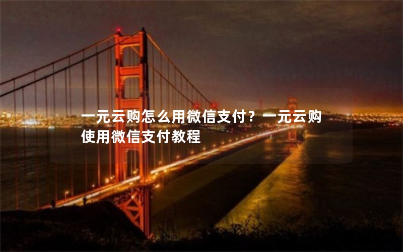 一元云购怎么用微信支付？一元云购使用微信支付教程