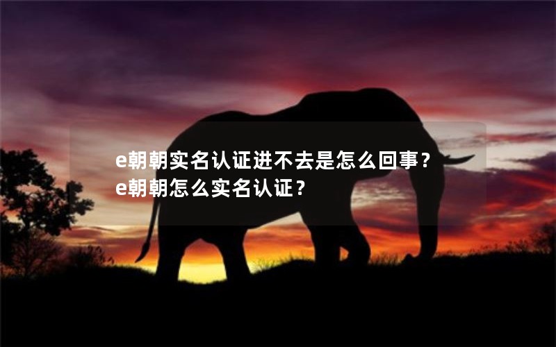 e朝朝实名认证进不去是怎么回事?e朝朝怎么实名认证? e朝朝实名认证进不去是怎么回事?e朝朝怎么实名认证?