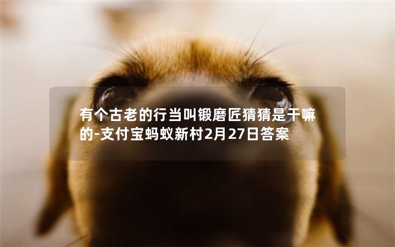 有个古老的行当叫锻磨匠猜猜是干嘛的-支付宝蚂蚁新村2月27日答案 有个古老的行当叫锻磨匠猜猜是干嘛的-支付宝蚂蚁新村2月27日答案