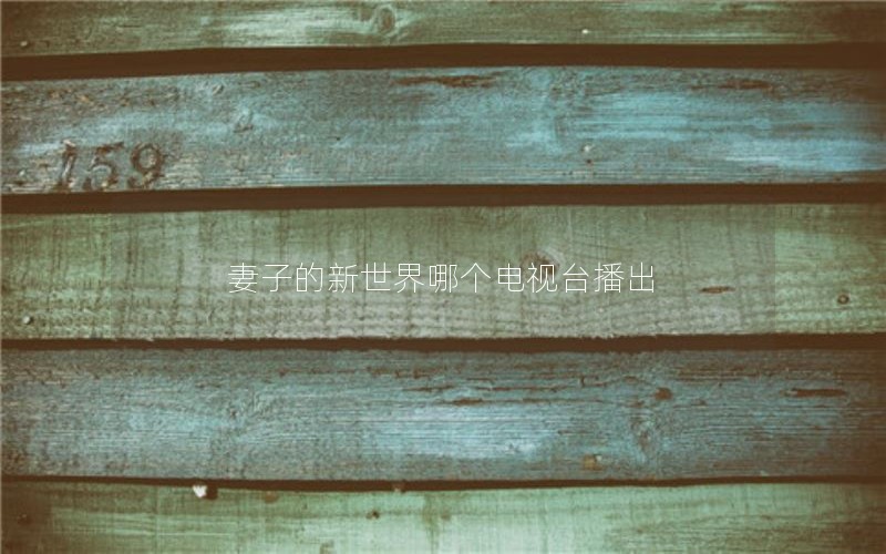 妻子的新世界哪个电视台播出 妻子的新世界哪个电视台播出