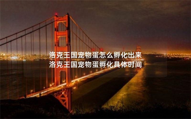 洛克王国宠物蛋怎么孵化出来 洛克王国宠物蛋孵化具体时间