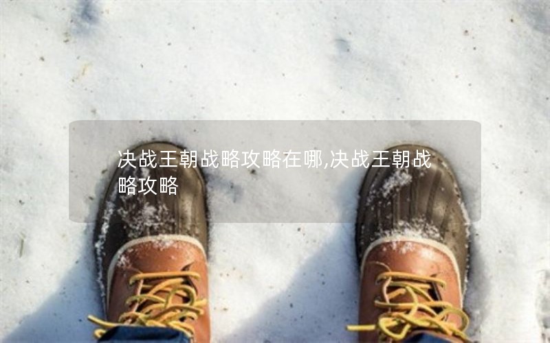 决战王朝战略攻略在哪,决战王朝战略攻略