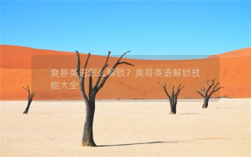 爽哥英语怎么解锁？爽哥英语解锁技能大全