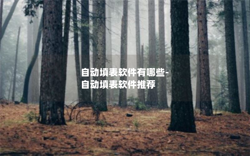 自动填表软件有哪些-自动填表软件推荐