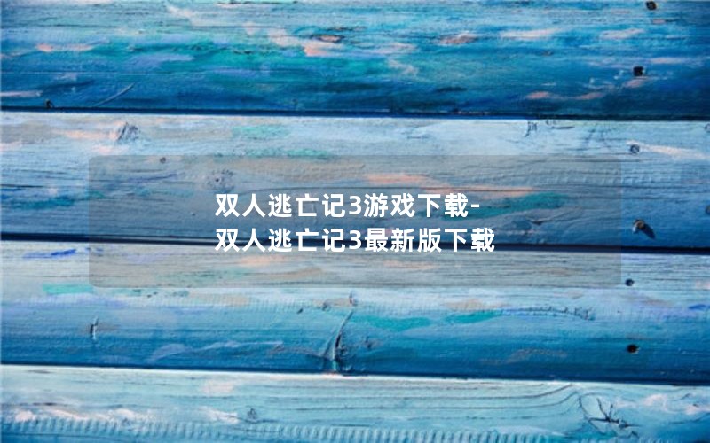 双人逃亡记3游戏下载-双人逃亡记3最新版下载
