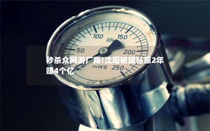 秒杀众网游厂商!沈阳被端私服2年赚4个亿