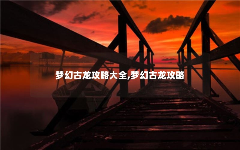 梦幻古龙攻略大全,梦幻古龙攻略