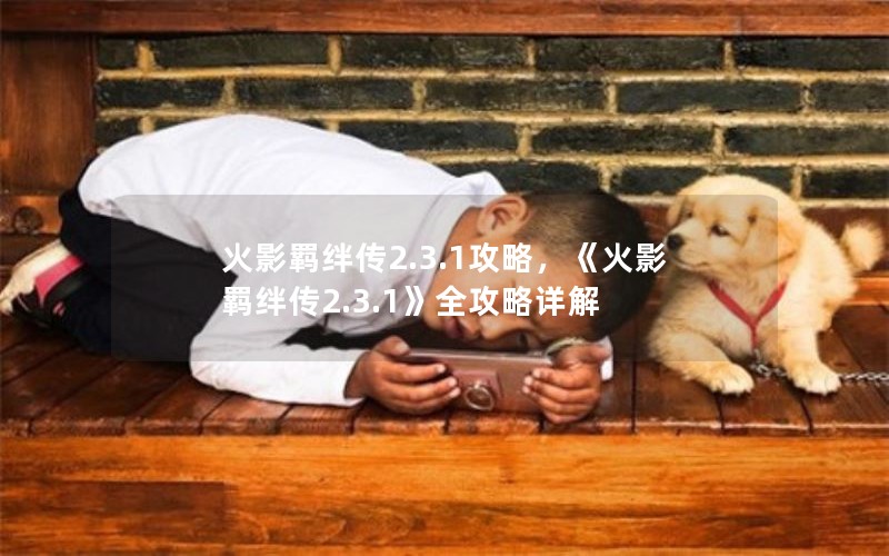 火影羁绊传2.3.1攻略，《火影羁绊传2.3.1》全攻略详解