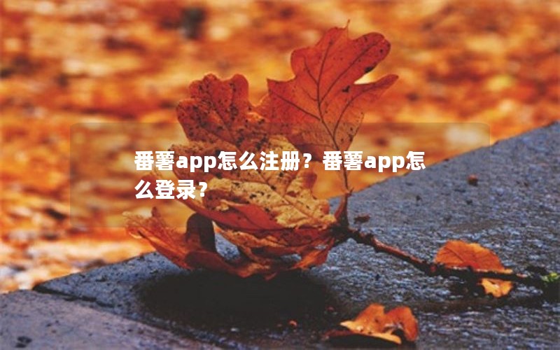 番薯app怎么注册？番薯app怎么登录？