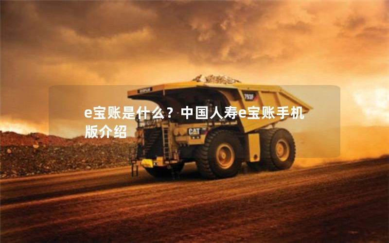e宝账是什么？中国人寿e宝账手机版介绍