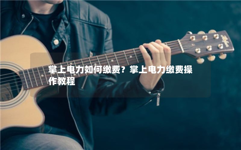 掌上电力如何缴费？掌上电力缴费操作教程