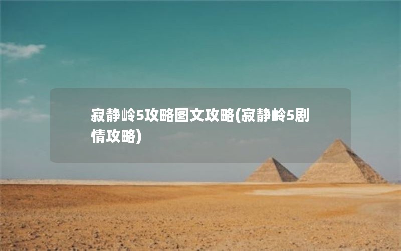 寂静岭5攻略图文攻略(寂静岭5剧情攻略)
