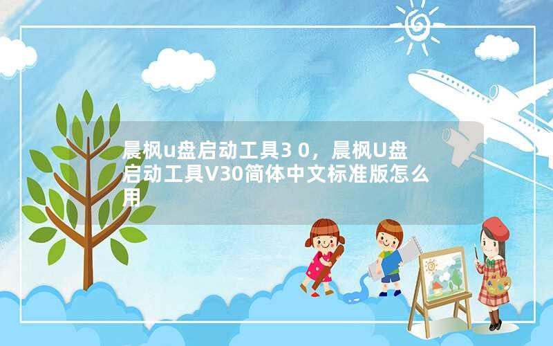 晨枫u盘启动工具3 0，晨枫U盘启动工具V30简体中文标准版怎么用