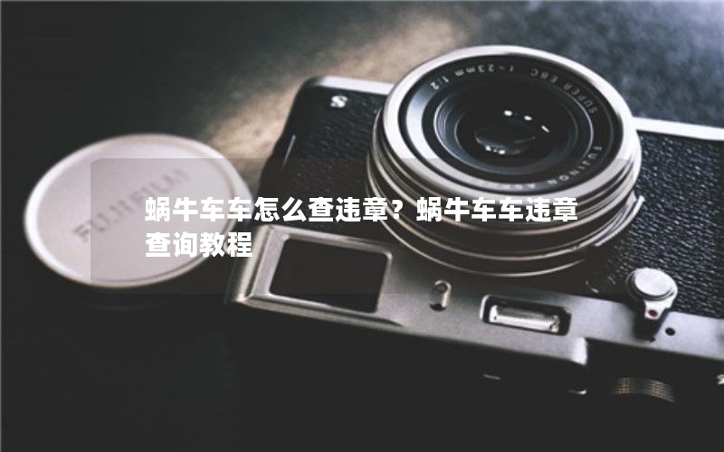 蜗牛车车怎么查违章？蜗牛车车违章查询教程