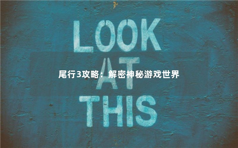 尾行3攻略：解密神秘游戏世界