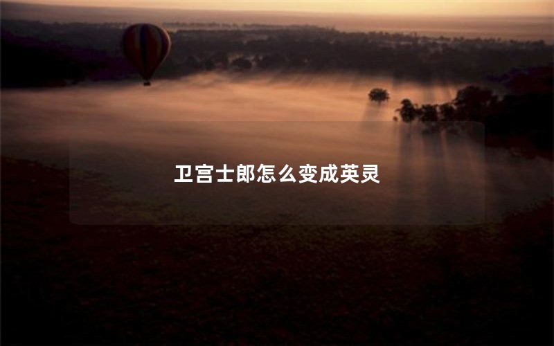 卫宫士郎怎么变成英灵