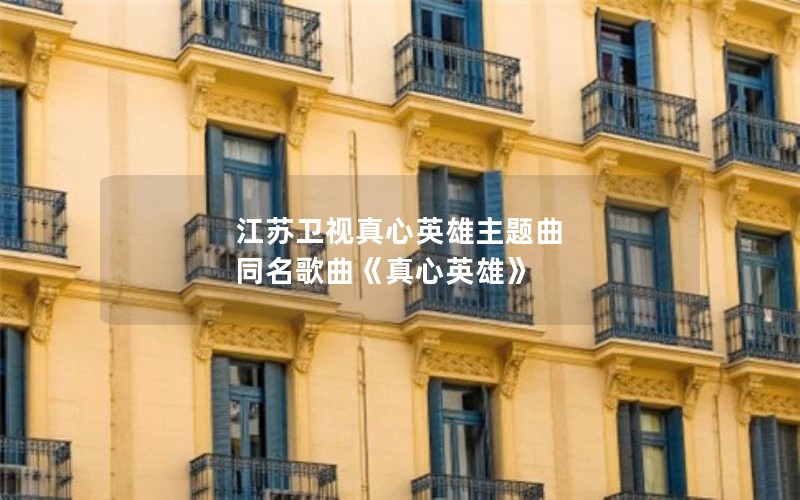 江苏卫视真心英雄主题曲 同名歌曲《真心英雄》