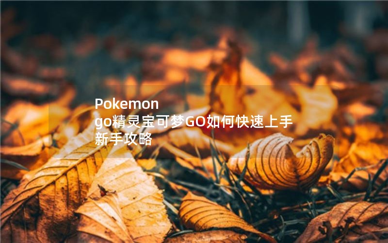 Pokemon go精灵宝可梦GO如何快速上手 新手攻略