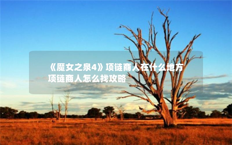 《魔女之泉4》项链商人在什么地方 项链商人怎么找攻略