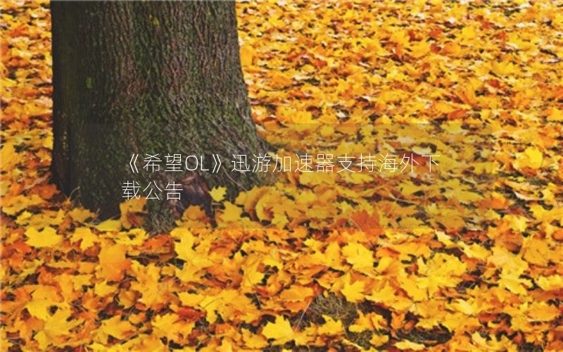 《希望OL》迅游加速器支持海外下载公告