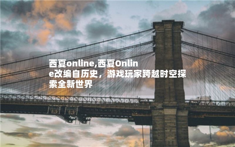 西夏online,西夏Online改编自历史,游戏玩家跨越时空探索全新世界 西夏online,西夏Online改编自历史,游戏玩家跨越时空探索全新世界