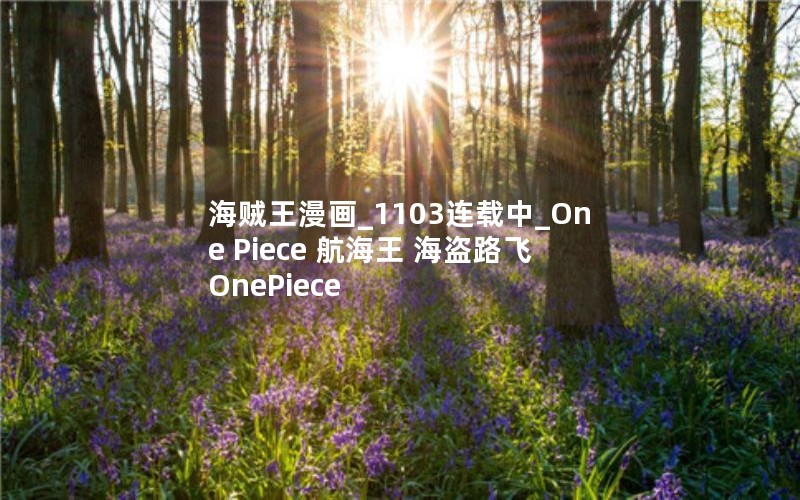 海贼王漫画_1103连载中_One Piece 航海王 海盗路飞 OnePiece
