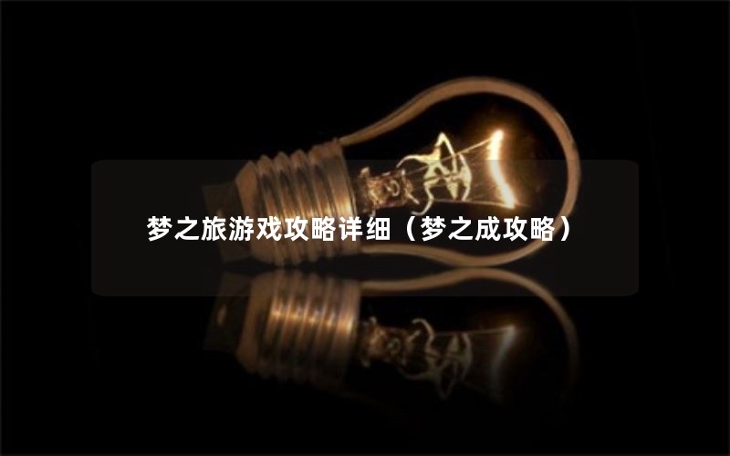 梦之旅游戏攻略详细（梦之成攻略）