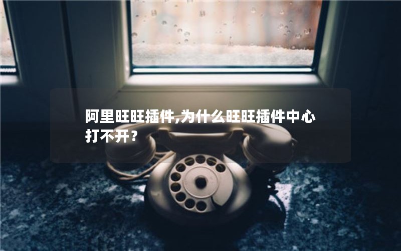 阿里旺旺插件,为什么旺旺插件中心打不开？