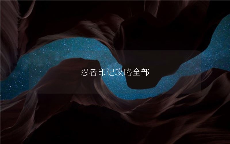 忍者印记攻略全部