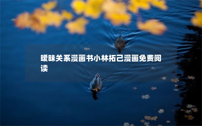 暧昧关系漫画书小林拓己漫画免费阅读