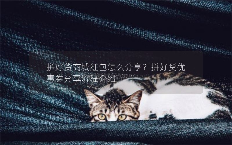 拼好货商城红包怎么分享？拼好货优惠券分享流程介绍