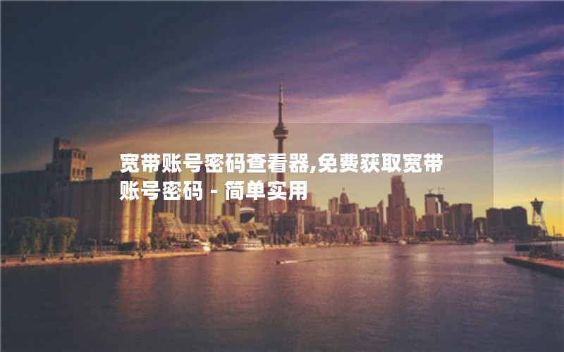 宽带账号密码查看器,免费获取宽带账号密码 - 简单实用
