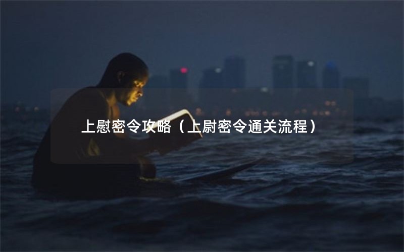 上慰密令攻略（上尉密令通关流程）