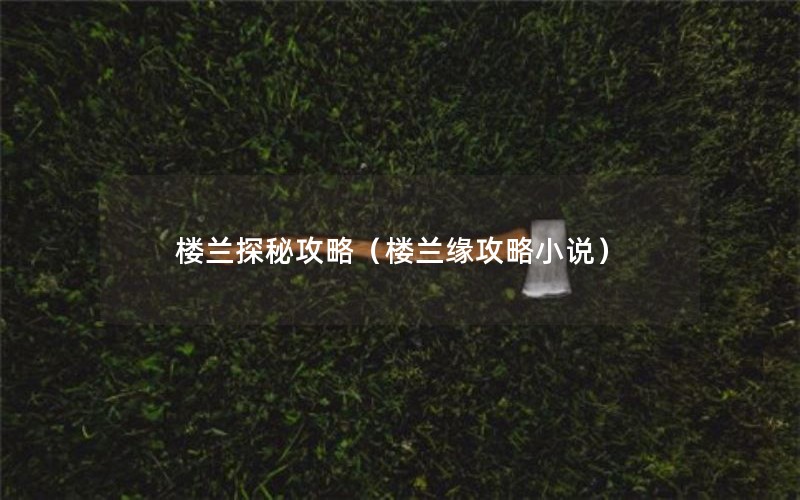 楼兰探秘攻略（楼兰缘攻略小说）