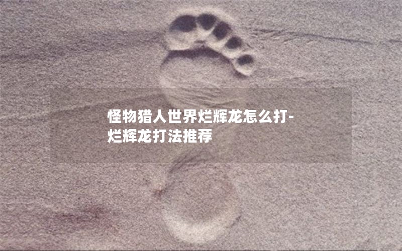 怪物猎人世界烂辉龙怎么打-烂辉龙打法推荐