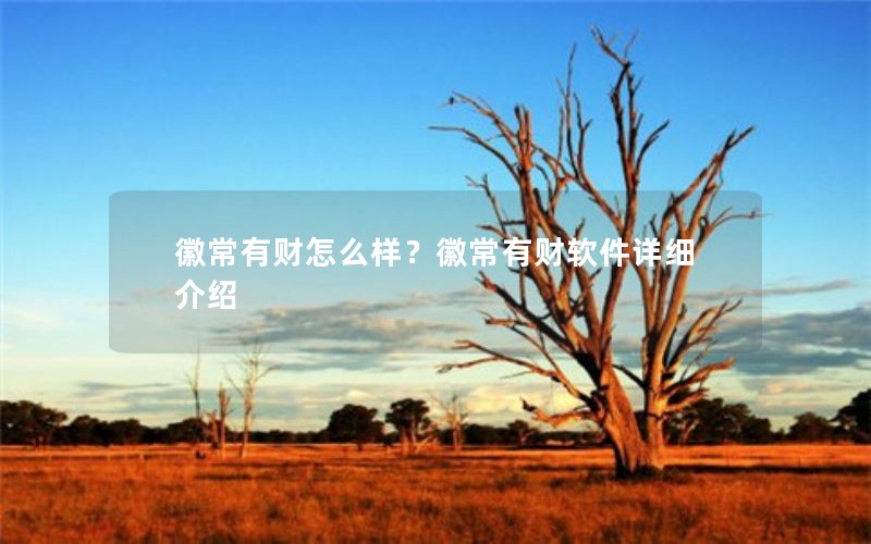 徽常有财怎么样?徽常有财软件详细介绍 徽常有财怎么样?徽常有财软件详细介绍