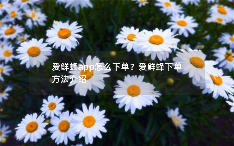 爱鲜蜂app怎么下单？爱鲜蜂下单方法介绍