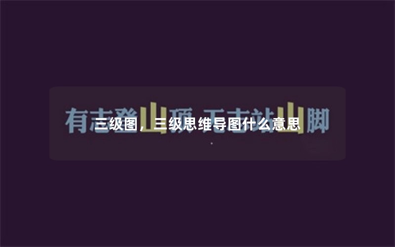 三级图，三级思维导图什么意思