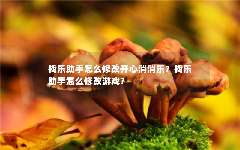 找乐助手怎么修改开心消消乐？找乐助手怎么修改游戏？
